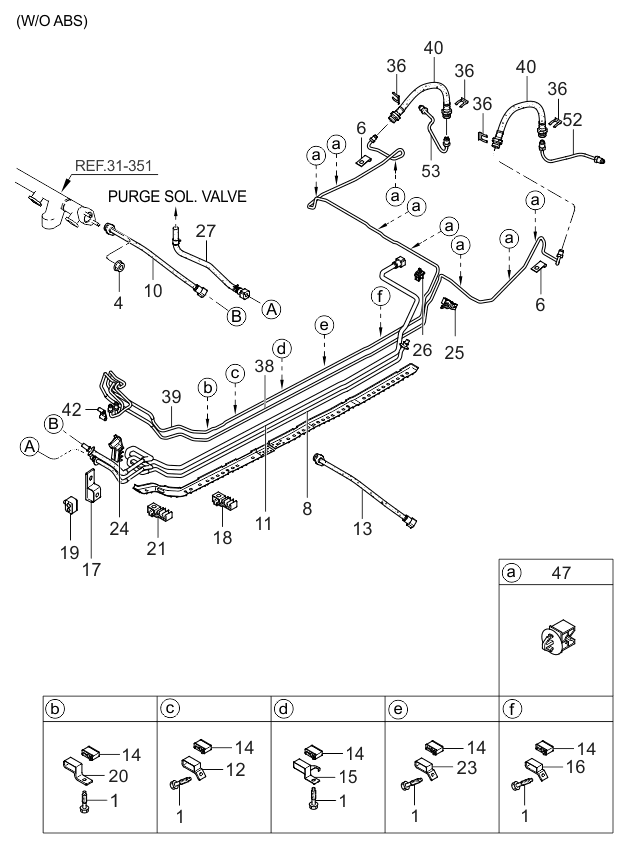 587432F000 Genuine Kia TUBEHOSE TO REAR BRAK