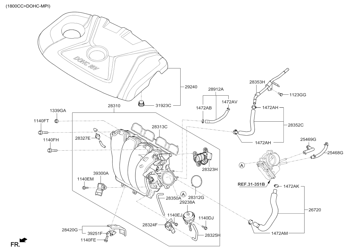 283102E000 Genuine Kia MANIFOLD ASSEMBLYINTAKE