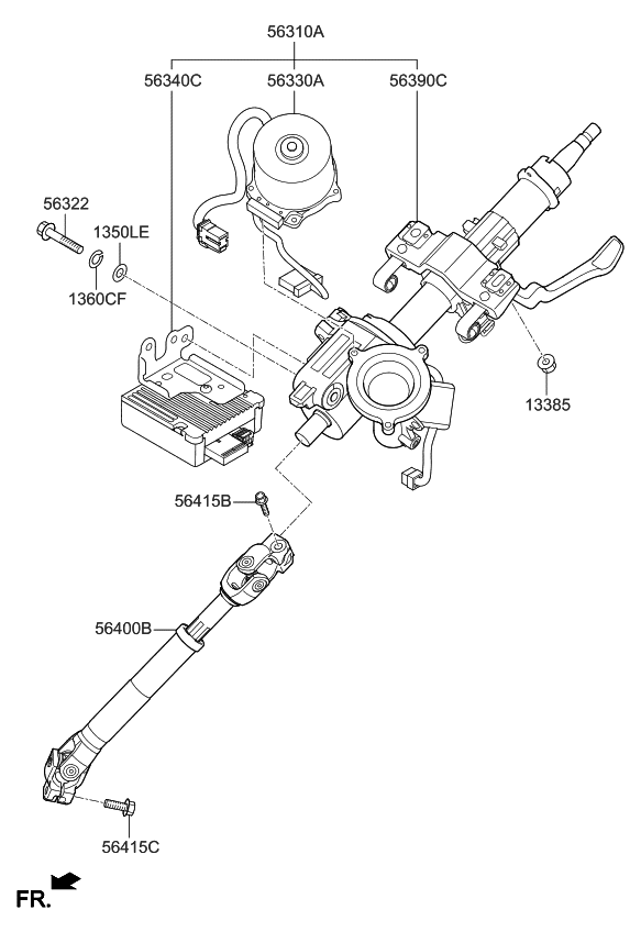 56310A7050 Genuine Kia COLUMN ASSEMBLYSTEERING