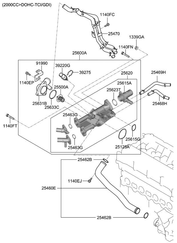 256002G500 Genuine Kia CONTROL ASSEMBLYCOOLANT