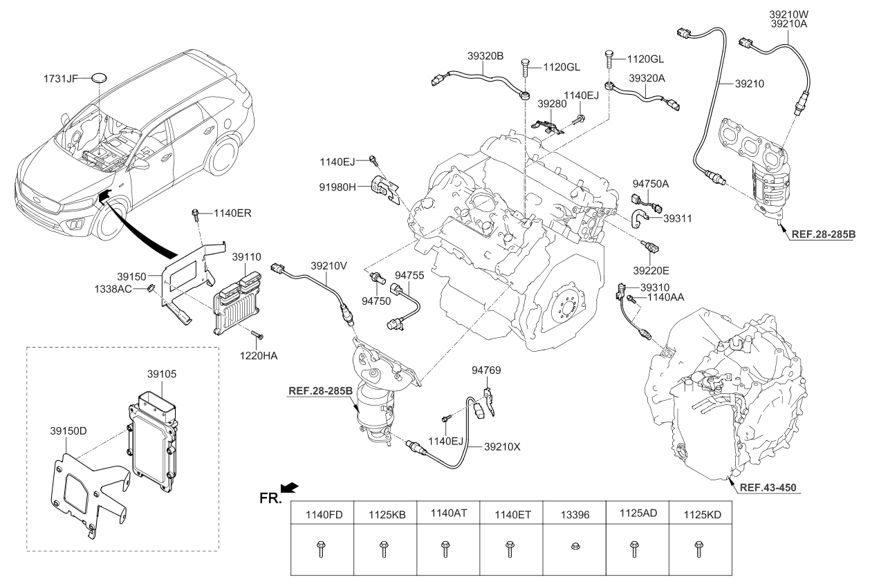 392103CDA0 Genuine Kia SENSOR ASSEMBLYOXYGEN