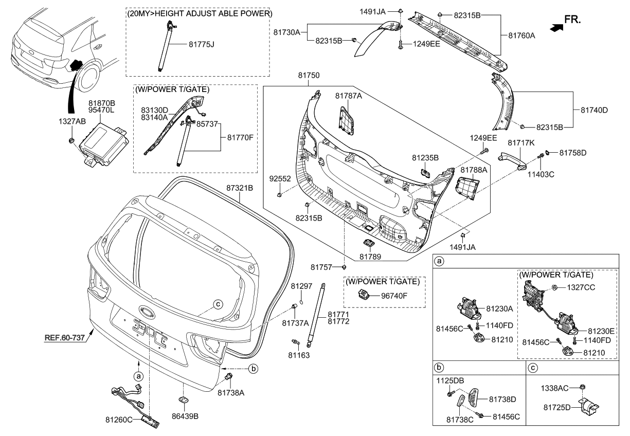 2019 Kia Sorento Tail Gate Trim - Kia Parts Now