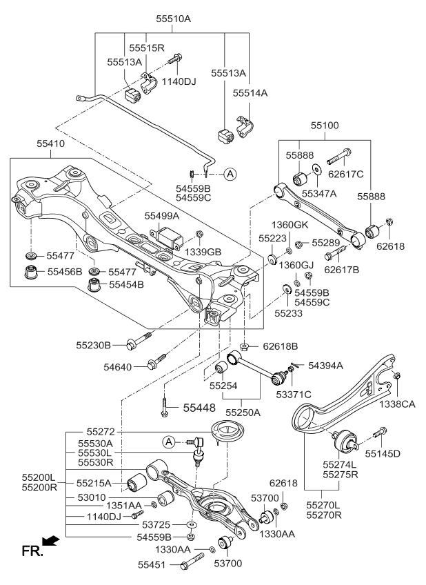 552703R100 Genuine Kia Arm Assembly-Rear Trailing