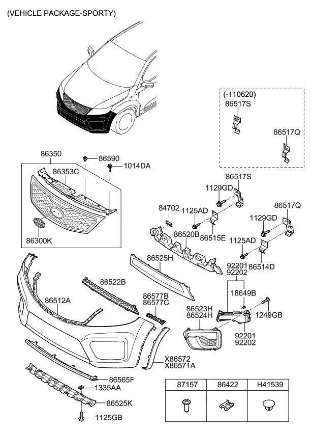 865281U300 Genuine Kia Bracket-Front Bumper Side