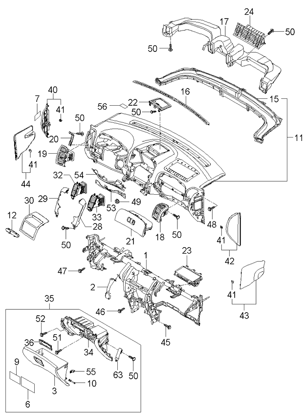 845104D000KS Genuine Kia Glove Box Assembly