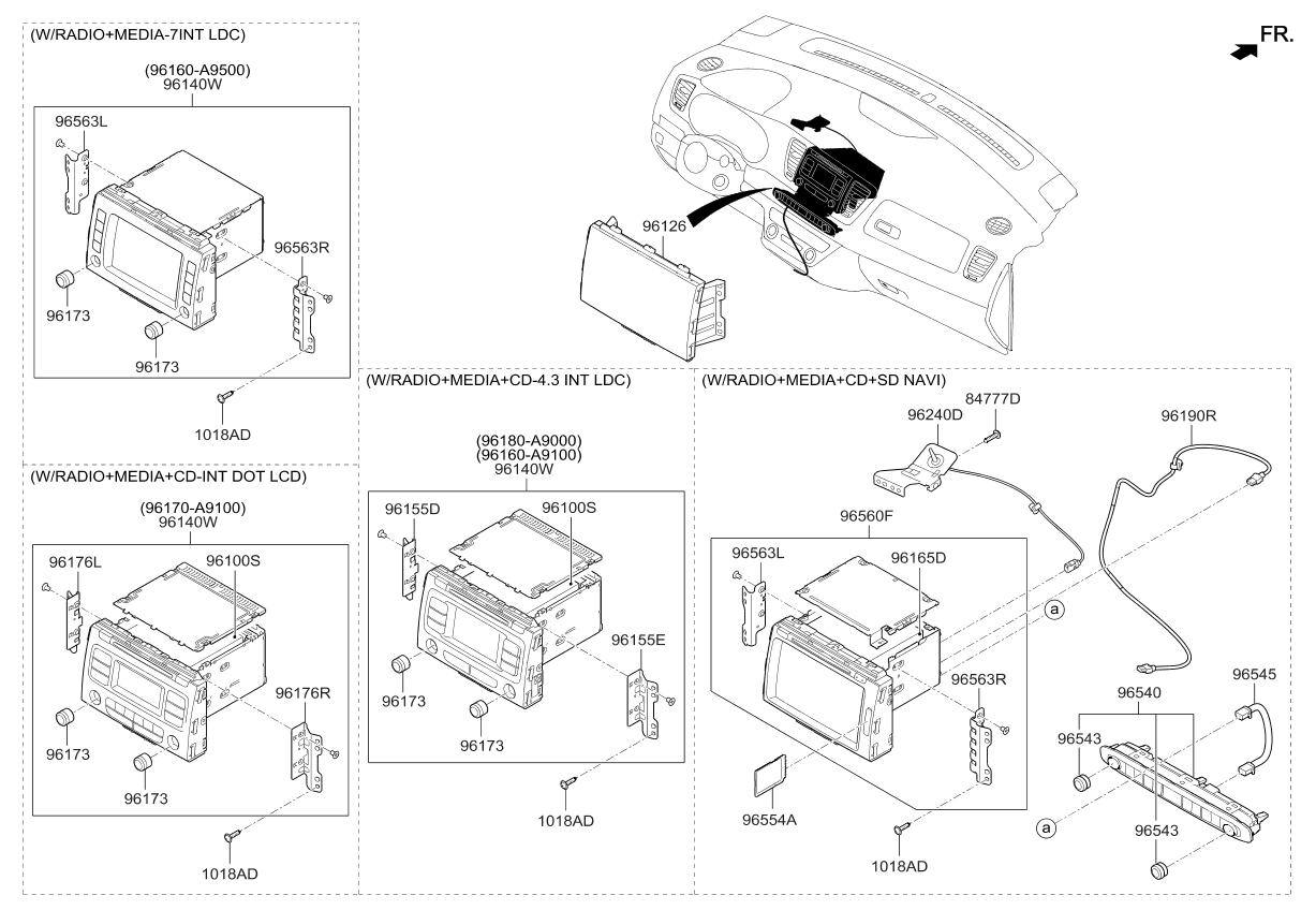 96160A9000WAC Genuine Kia Audio Assembly