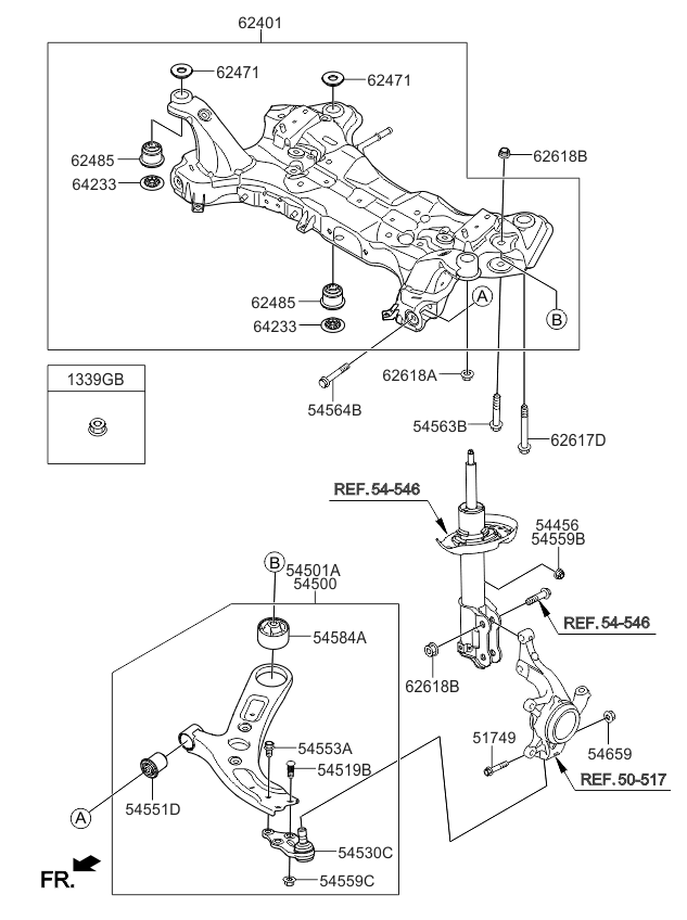 624783Z500 - Genuine Kia STOPPER-CROSSMEMBER