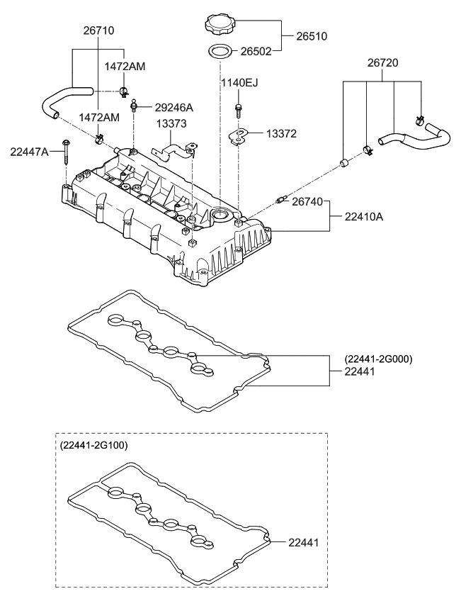 2651026611 - Genuine Kia CAP-OIL FILLER