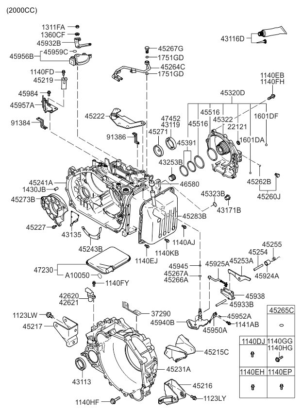 4524139052 Genuine Kia CaseTransmission