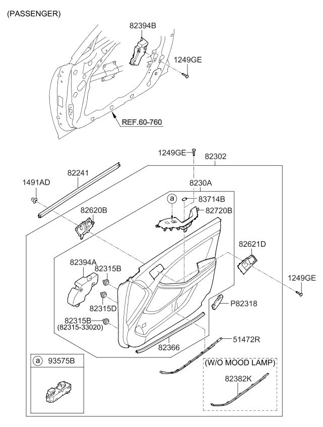 Tha Da Genuine Kia Panel Assembly Front Door Trim