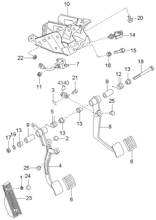 0K30A43041A08 Genuine Kia Rest-Foot