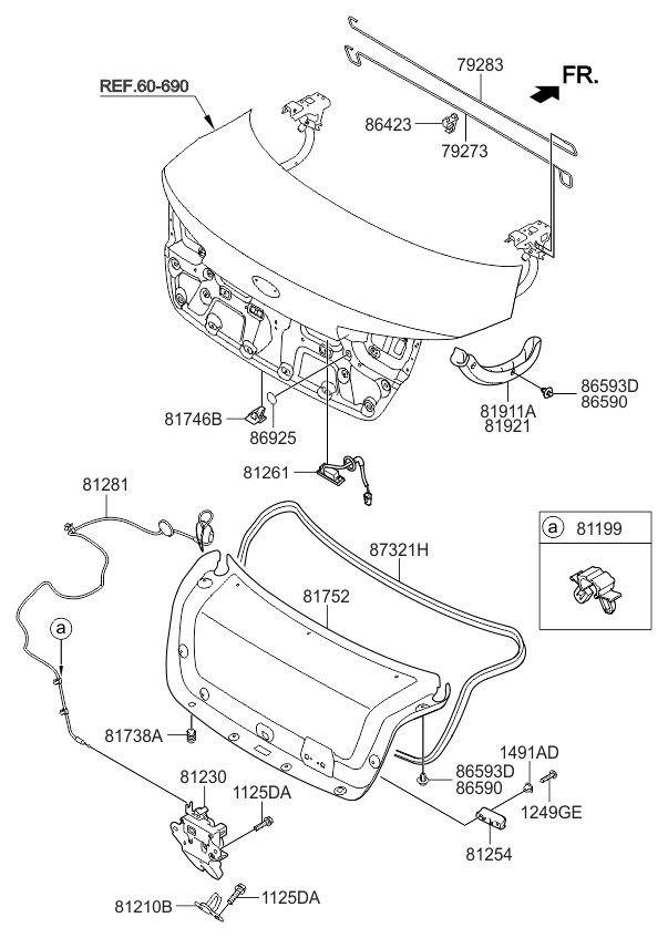 2015 Kia Optima US Georgia Made Trunk Lid Trim - Kia Parts Now