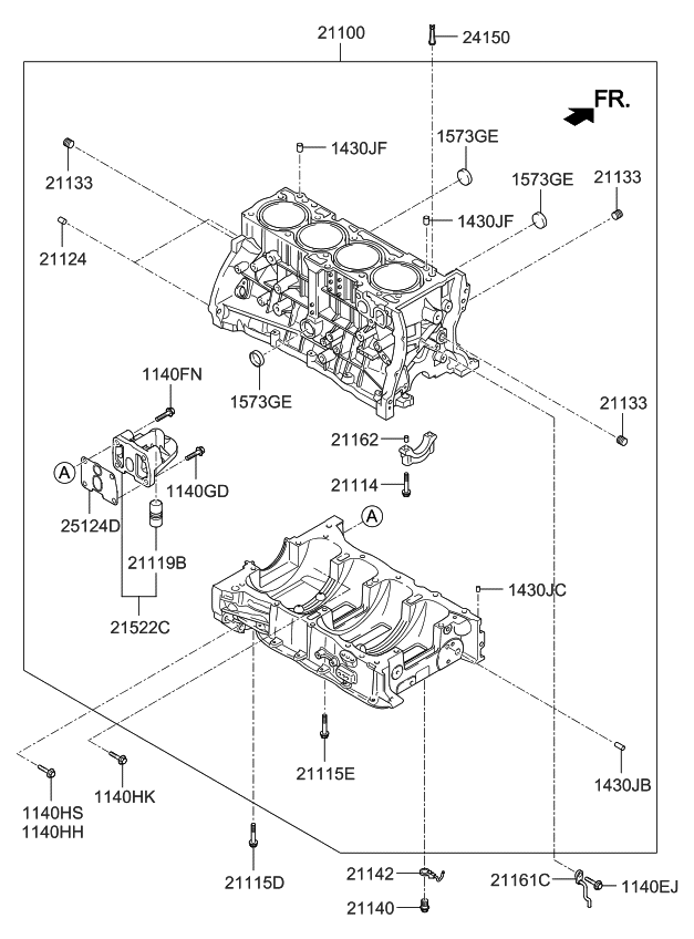 391TH2GA07B Genuine Kia Block Assembly-Cylinder