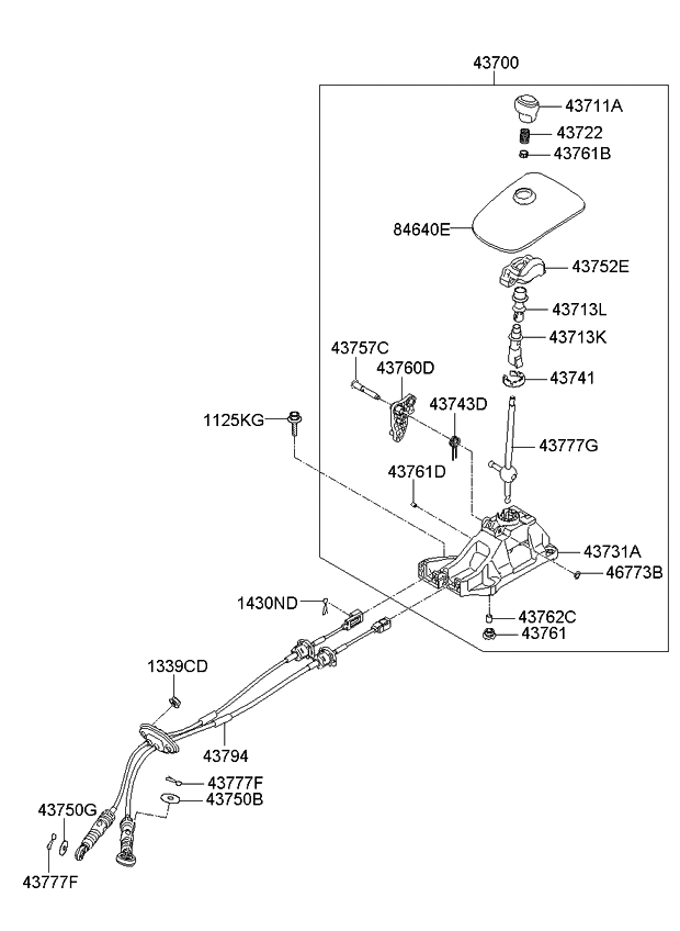 437312k100 Genuine Kia Bracket-shift Lever