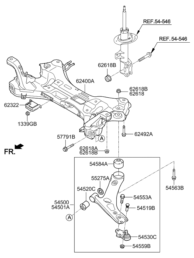 545512Y000 - Genuine Kia BUSH-LOWER ARM