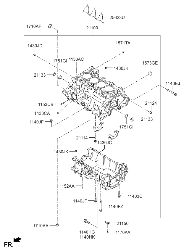 211502B702 Genuine Kia Jet Assembly-Oil