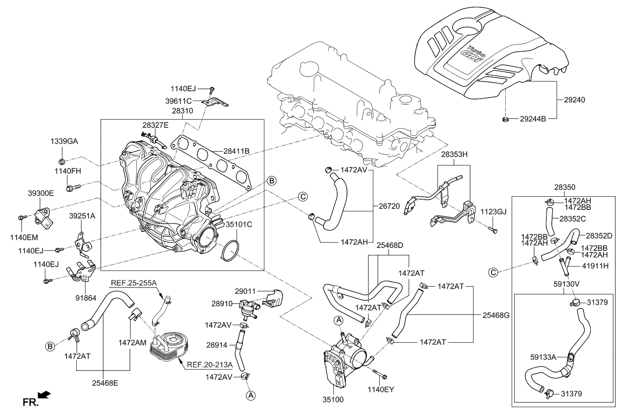 353032b010 Genuine Kia Bracket-injector Harnes