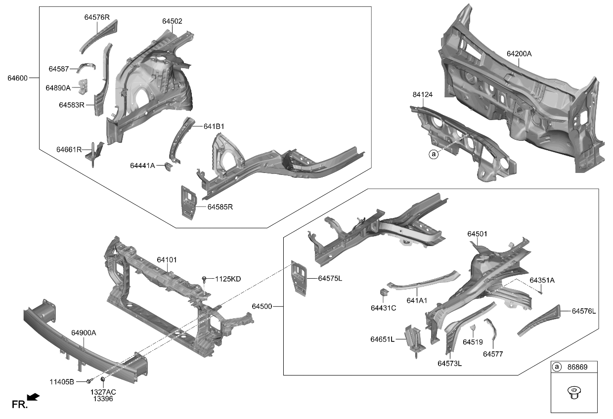 64583L2000 Genuine Kia PNL Assembly-FNDR/APRON