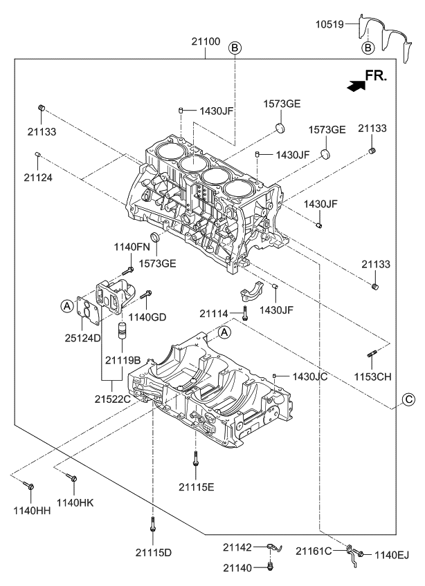 1430308180 - Genuine Kia PIN-DOWEL