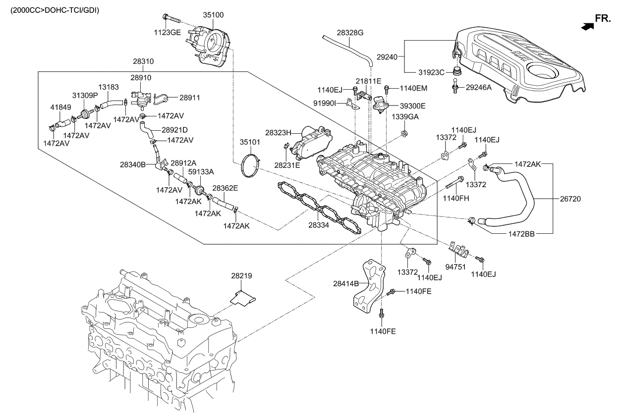 21811D4000 Genuine Kia Bracket-Engine Mounting