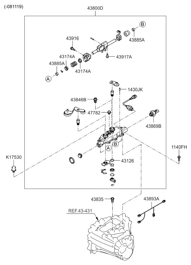 4389323011 Genuine Kia Wiring-Extension