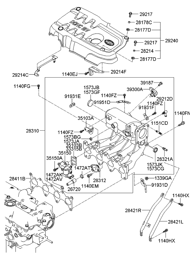 1573225007B Genuine Kia Cap-Sealing