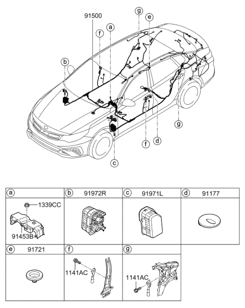 Wiring Harness-Floor - 2020 Kia Optima Hybrid