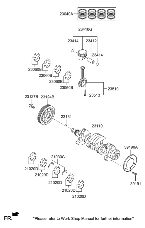 Crankshaft & Piston - 2019 Kia Optima Hybrid