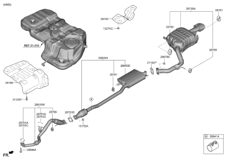 2004 Kia Sorento Exhaust System Diagram