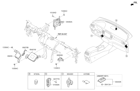 2019 Kia Sorento Module Assembly-Smart Key Diagram for 95480C6010