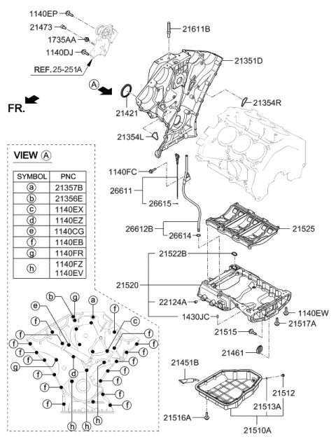 Belt Cover & Oil Pan - 2014 Kia Cadenza