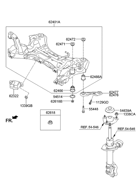 Front Suspension Crossmember - 2014 Kia Cadenza