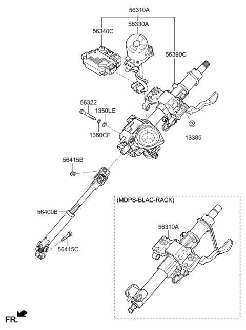 Steering Column & Shaft - 2016 Kia Sorento