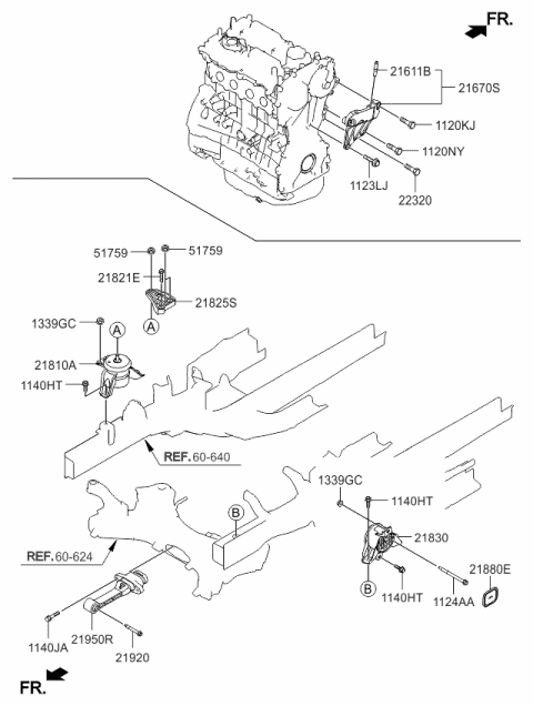 Engine & Transaxle Mounting - 2017 Kia Sorento