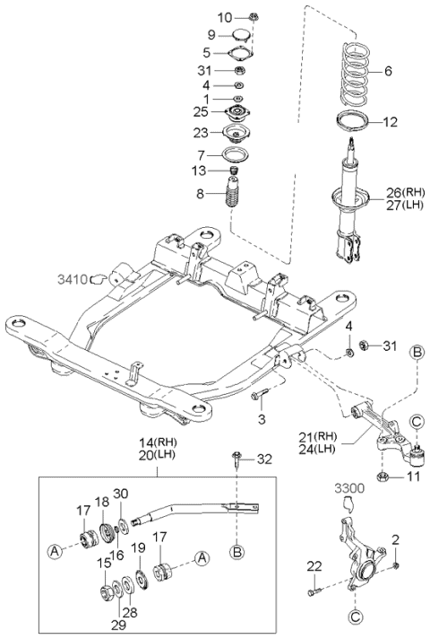 Suspension Mechanism-Front - 2005 Kia Sedona