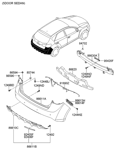 2012 kia forte rear bumper