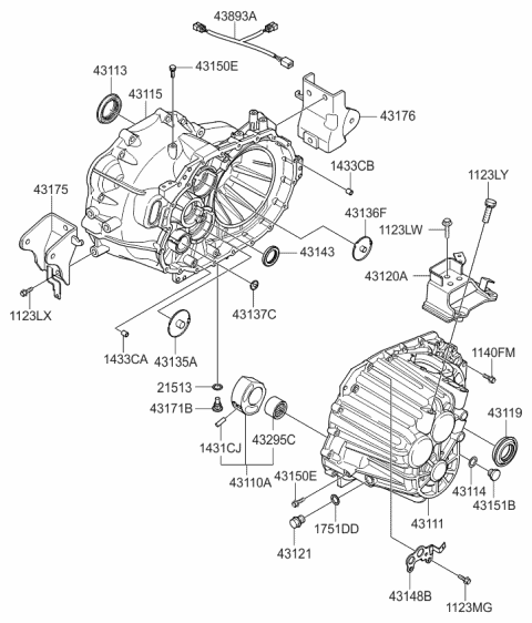 Transaxle Case-Manual - 2010 Kia Forte Koup