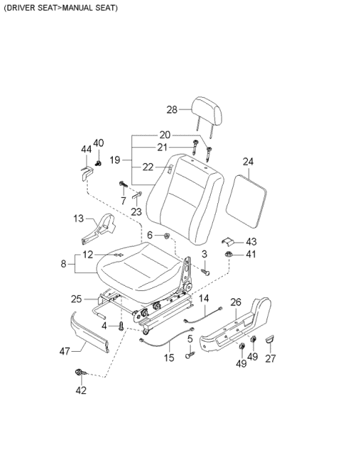 881853E100CY Genuine Kia GARNISH-Front Seat,LH