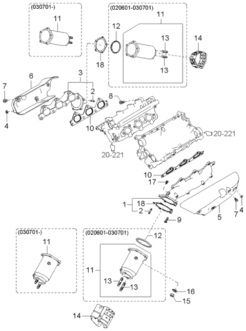 Exhaust Manifold - 2006 Kia Sorento Old Body Style