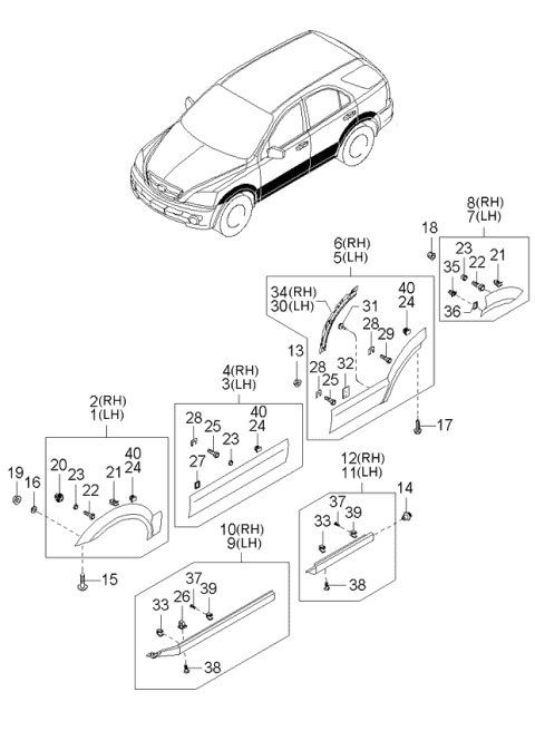 Body Side Moulding - 2005 Kia Sorento