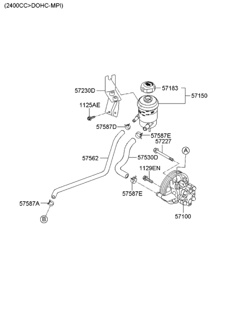 Power Steering Oil Pump - 2010 Kia Sorento