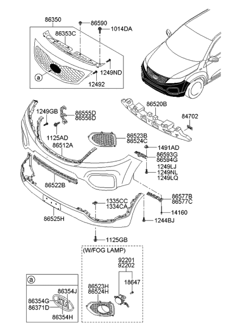 865111U200 Genuine Kia Front Bumper Upper Cover