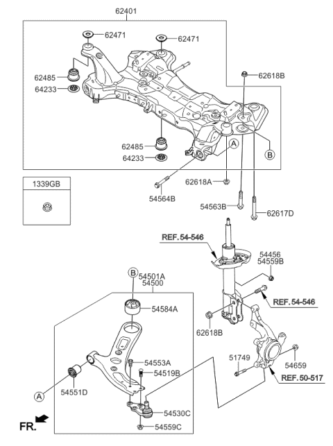 54501B2000 Genuine Kia Arm Complete-Front