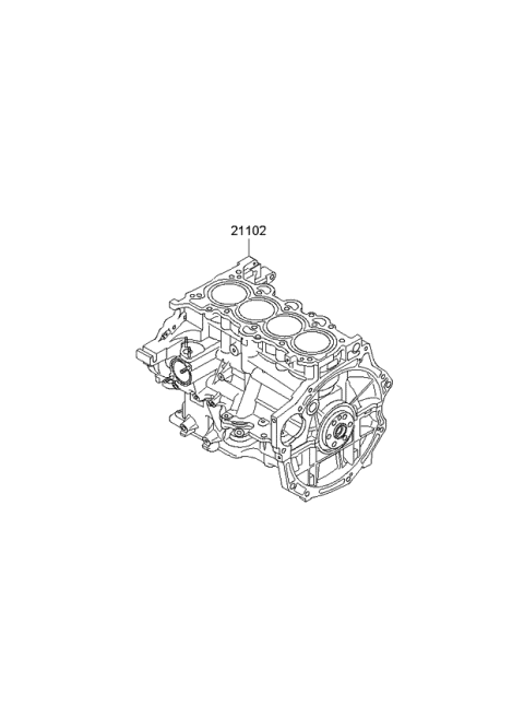 2D0822EU00 Genuine Kia Engine Assembly-Short