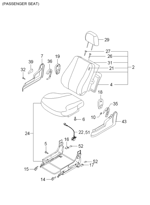 884701F5104BK Genuine Kia Front Seat Back Passenge Covering