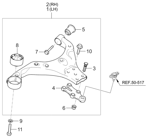 Arm-Front Suspension Lower - 2005 Kia Sportage