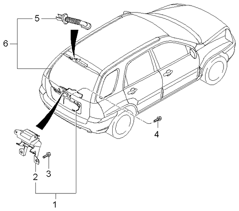 Trunk Lid Wiring - 2005 Kia Sportage