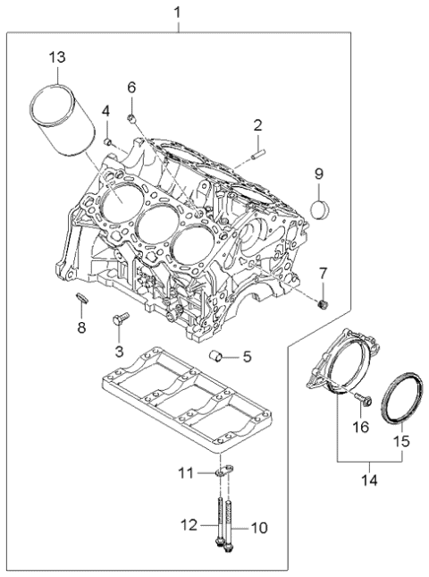 Cylinder Block - 2006 Kia Sportage Produced Before Sep.2006