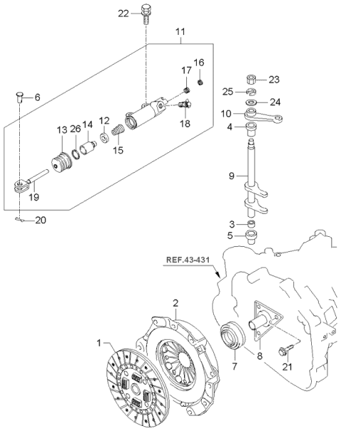 Clutch & Release Fork - 2005 Kia Sportage