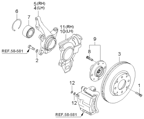 517152F010 Genuine Kia Front Axle Knuckle Left